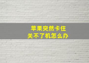 苹果突然卡住关不了机怎么办