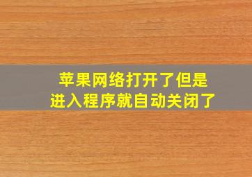 苹果网络打开了但是进入程序就自动关闭了