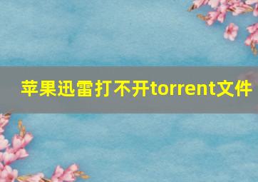 苹果迅雷打不开torrent文件