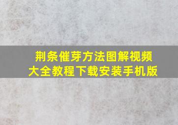 荆条催芽方法图解视频大全教程下载安装手机版