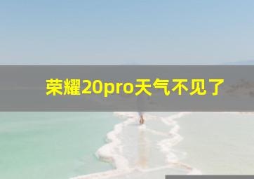 荣耀20pro天气不见了