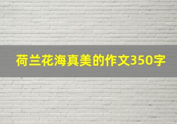 荷兰花海真美的作文350字