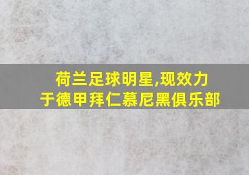 荷兰足球明星,现效力于德甲拜仁慕尼黑俱乐部