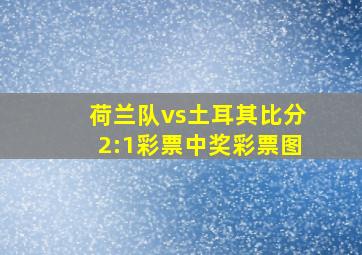 荷兰队vs土耳其比分2:1彩票中奖彩票图