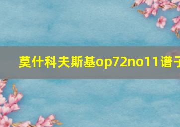 莫什科夫斯基op72no11谱子