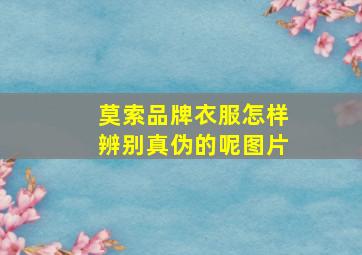 莫索品牌衣服怎样辨别真伪的呢图片