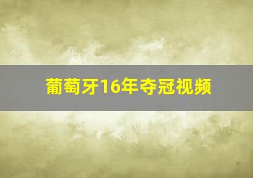 葡萄牙16年夺冠视频