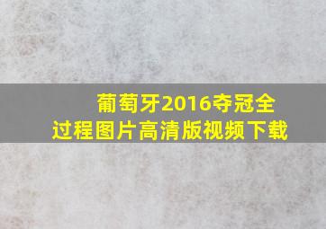 葡萄牙2016夺冠全过程图片高清版视频下载