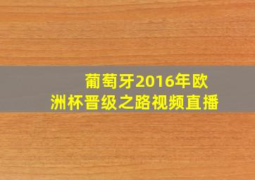 葡萄牙2016年欧洲杯晋级之路视频直播