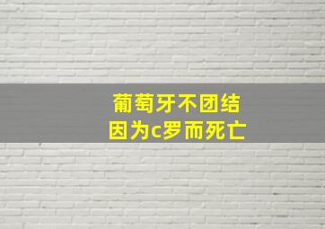 葡萄牙不团结因为c罗而死亡