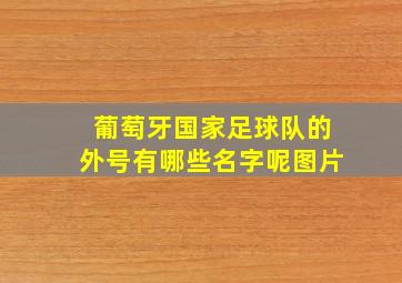 葡萄牙国家足球队的外号有哪些名字呢图片