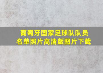 葡萄牙国家足球队队员名单照片高清版图片下载