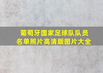 葡萄牙国家足球队队员名单照片高清版图片大全