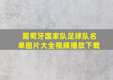 葡萄牙国家队足球队名单图片大全视频播放下载