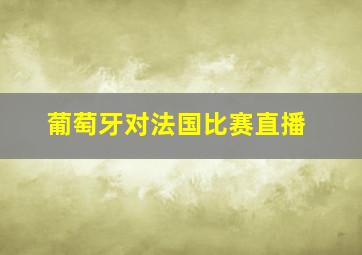 葡萄牙对法国比赛直播