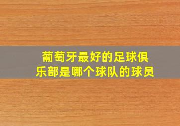 葡萄牙最好的足球俱乐部是哪个球队的球员