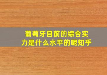 葡萄牙目前的综合实力是什么水平的呢知乎