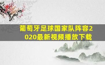 葡萄牙足球国家队阵容2020最新视频播放下载