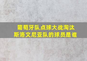 葡萄牙队点球大战淘汰斯洛文尼亚队的球员是谁