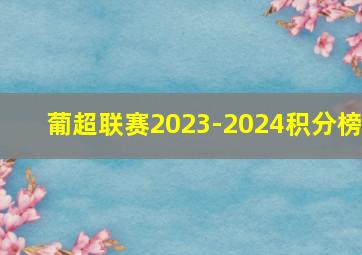 葡超联赛2023-2024积分榜