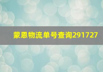 蒙恩物流单号查询291727