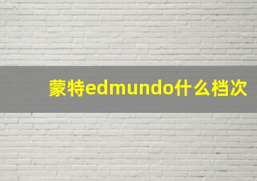 蒙特edmundo什么档次