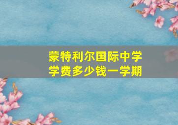 蒙特利尔国际中学学费多少钱一学期