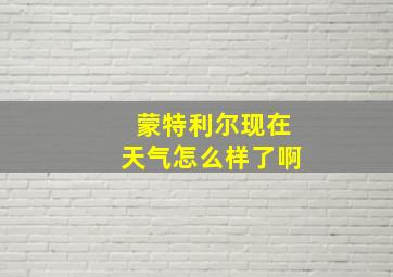 蒙特利尔现在天气怎么样了啊