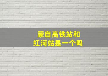 蒙自高铁站和红河站是一个吗