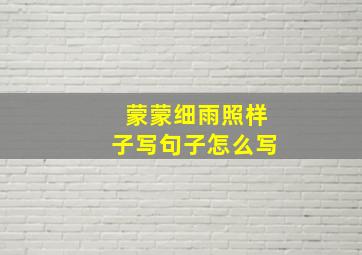 蒙蒙细雨照样子写句子怎么写