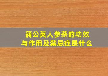 蒲公英人参茶的功效与作用及禁忌症是什么