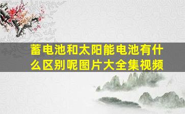 蓄电池和太阳能电池有什么区别呢图片大全集视频