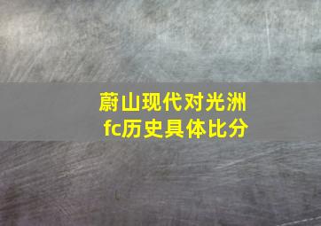 蔚山现代对光洲fc历史具体比分