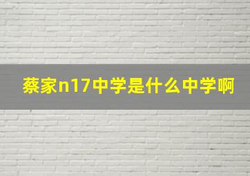 蔡家n17中学是什么中学啊