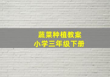 蔬菜种植教案小学三年级下册