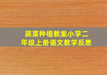 蔬菜种植教案小学二年级上册语文教学反思