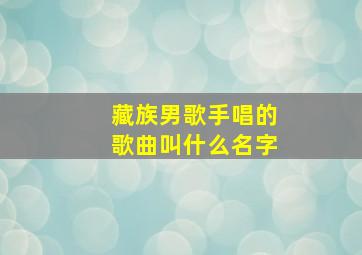 藏族男歌手唱的歌曲叫什么名字