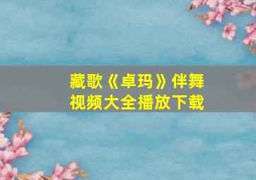 藏歌《卓玛》伴舞视频大全播放下载