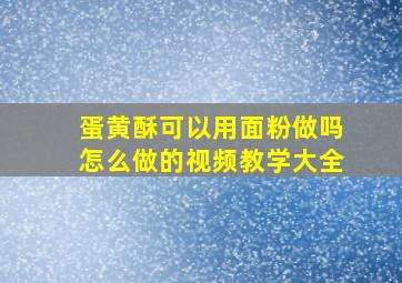 蛋黄酥可以用面粉做吗怎么做的视频教学大全