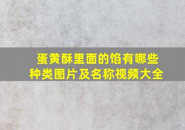 蛋黄酥里面的馅有哪些种类图片及名称视频大全