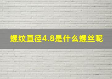 螺纹直径4.8是什么螺丝呢