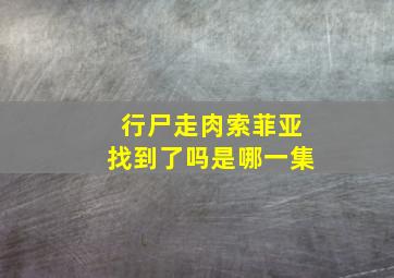 行尸走肉索菲亚找到了吗是哪一集