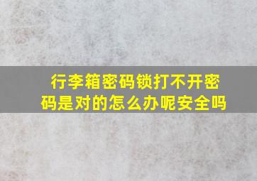 行李箱密码锁打不开密码是对的怎么办呢安全吗