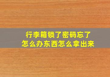 行李箱锁了密码忘了怎么办东西怎么拿出来