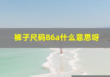 裤子尺码86a什么意思呀