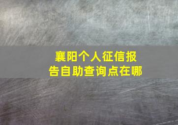 襄阳个人征信报告自助查询点在哪