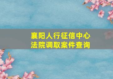 襄阳人行征信中心法院调取案件查询