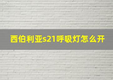 西伯利亚s21呼吸灯怎么开