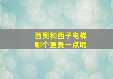 西奥和西子电梯哪个更贵一点呢