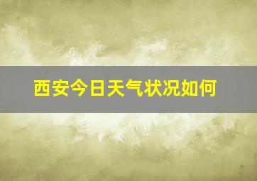 西安今日天气状况如何